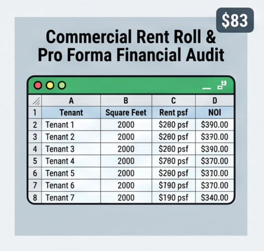 Commercial Rent Roll & Pro Forma Financial Audit